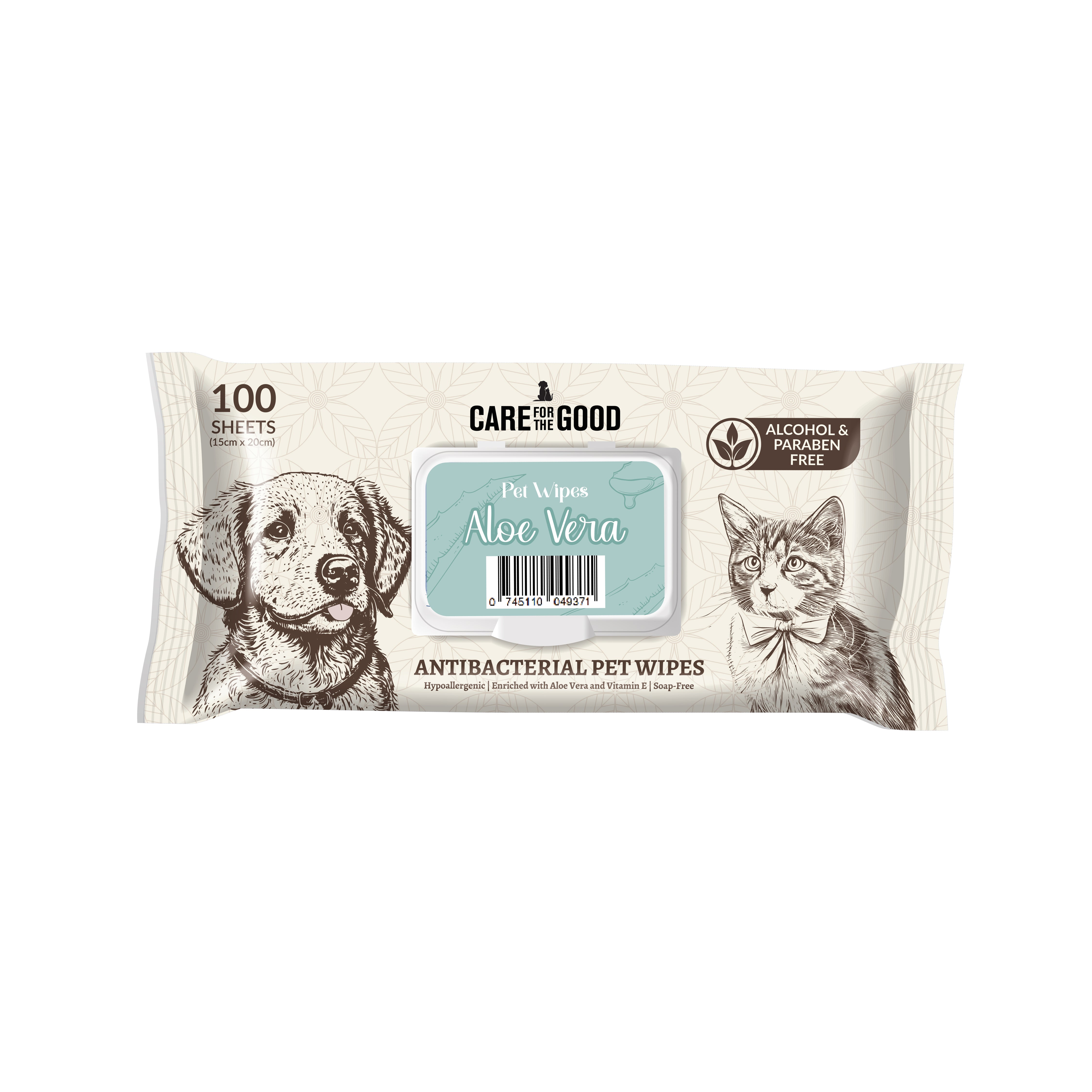Care For The Good Antibacterial Pet Wipes 100pcs