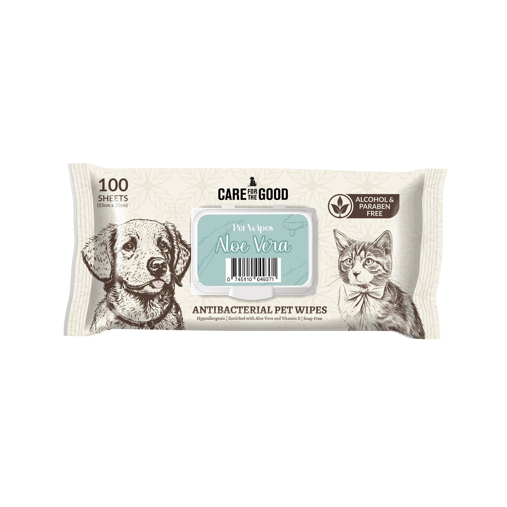 Care For The Good Antibacterial Pet Wipes 100pcs