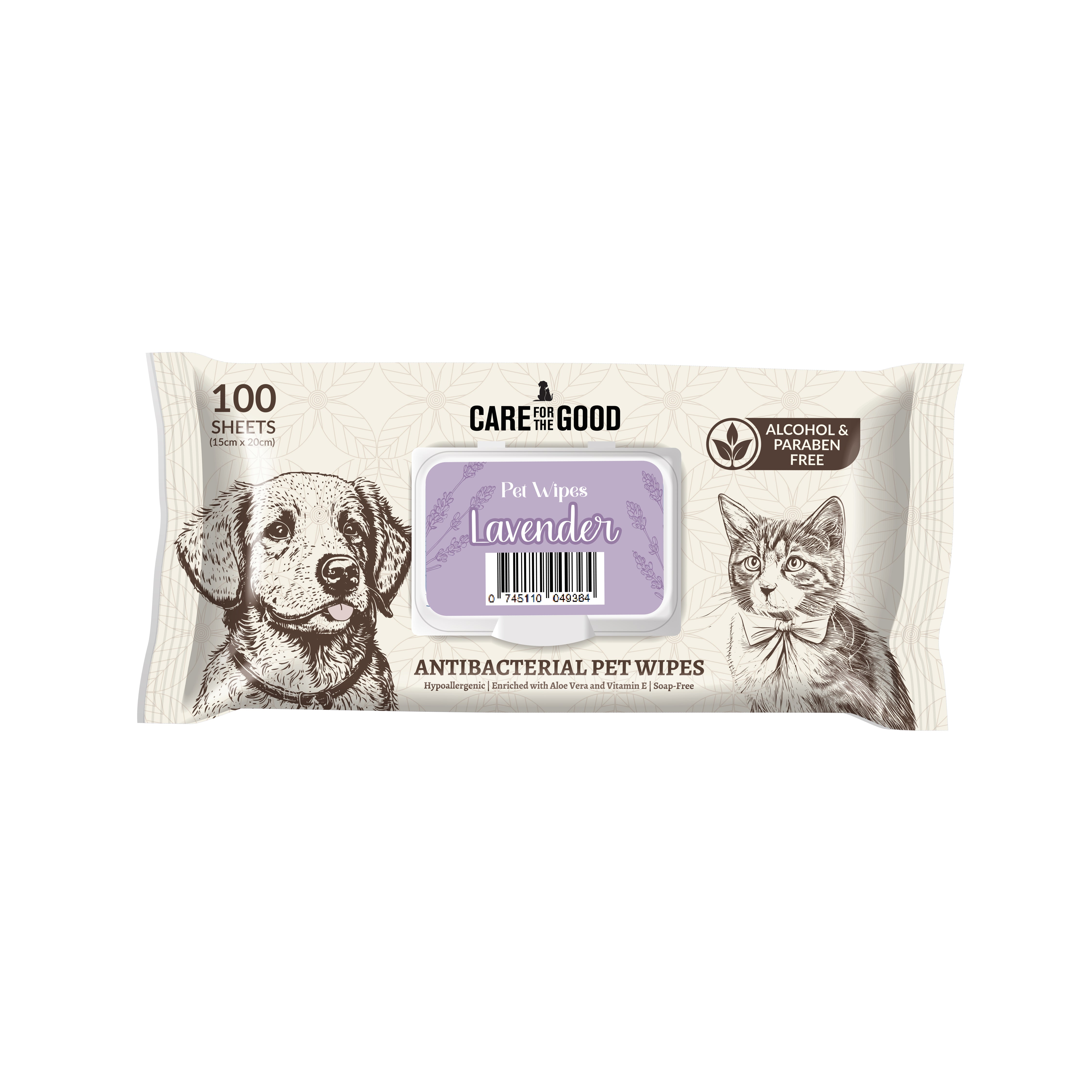 Care For The Good Antibacterial Pet Wipes 100pcs