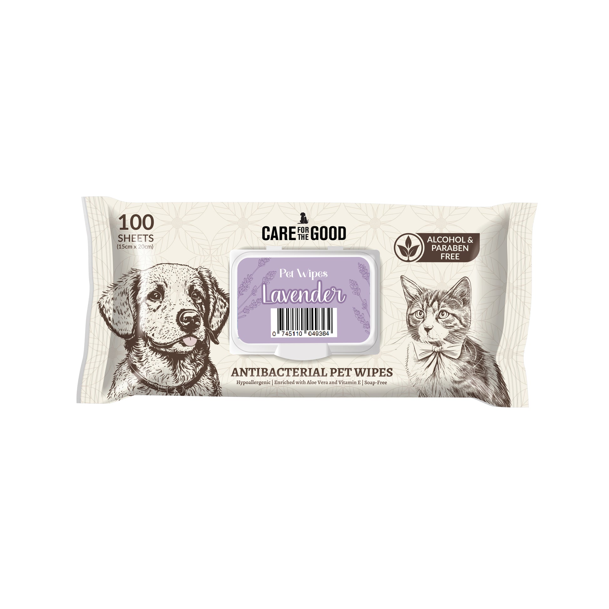 Care For The Good Antibacterial Pet Wipes 100pcs