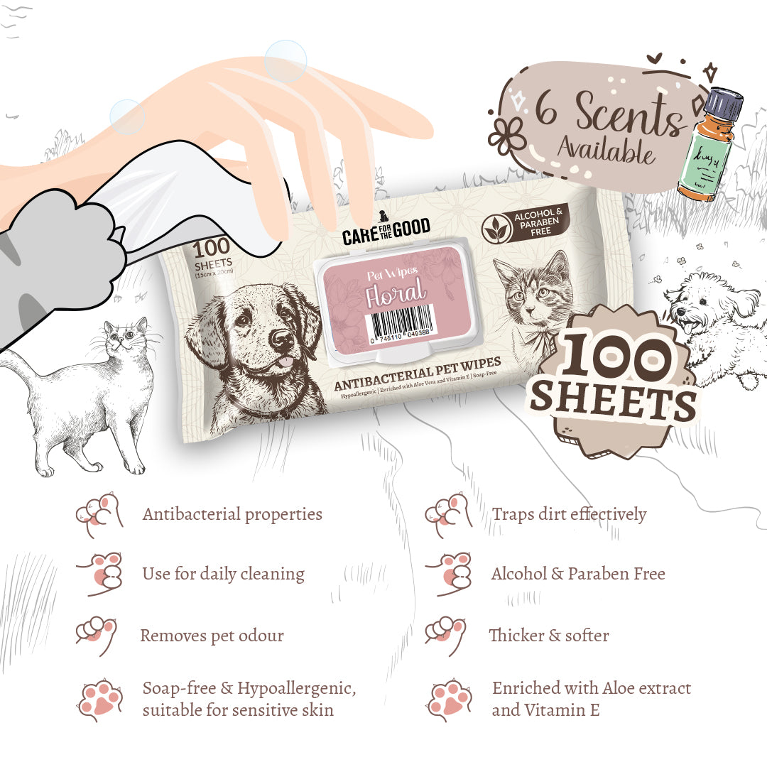 Image of Care For The Good Antibacterial Pet Wipes 100pcs